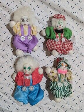 Hobo Sandbag Beanbag Clowns Lot Of 4 Vintage Hubag *BIN